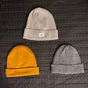 Beanie Bundle - 3 Colors: Gray, Yellow, Charcoal